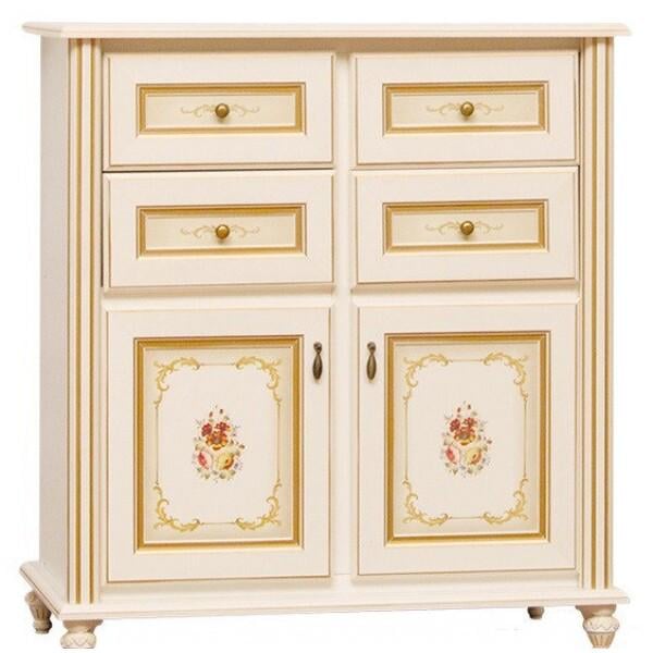 Комод Світ Меблів Парма 2Д в гостиную/прихожую/спальню 930x540x1040 мм из ДСП/МДФ цвет Прованс белый Комод Світ Меблів Парма 2Д в гостиную/прихожую/спальню 930x540x1040 мм из ДСП/МДФ цвет Прованс белый