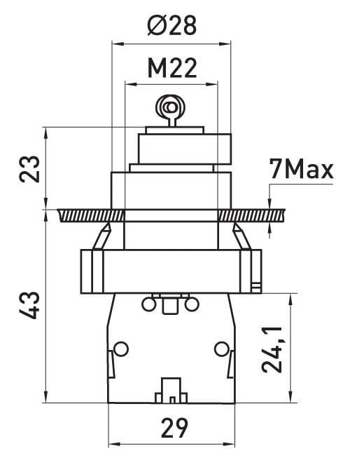 Перемикач I-O E.NEXT e.mb.bg25.lr 1NO+1NC 22 мм 2 положення з ключем Чорний (p0810137) - фото 3