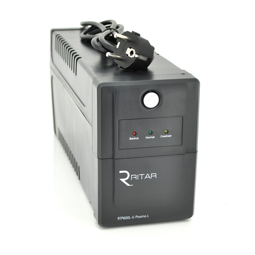 Источник бесперебойного питания Ritar RTP600L-U 600VA 360 Вт для компьютера с USB и 2 розетками Schuko (7861)