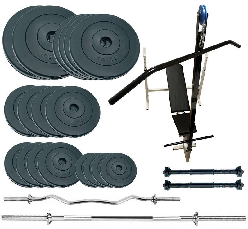 Скамейка для жима с набором штанг и гантелей Newt ProGym Scott Plus Set 120 кг (NE-SKM-PL-ST-120)