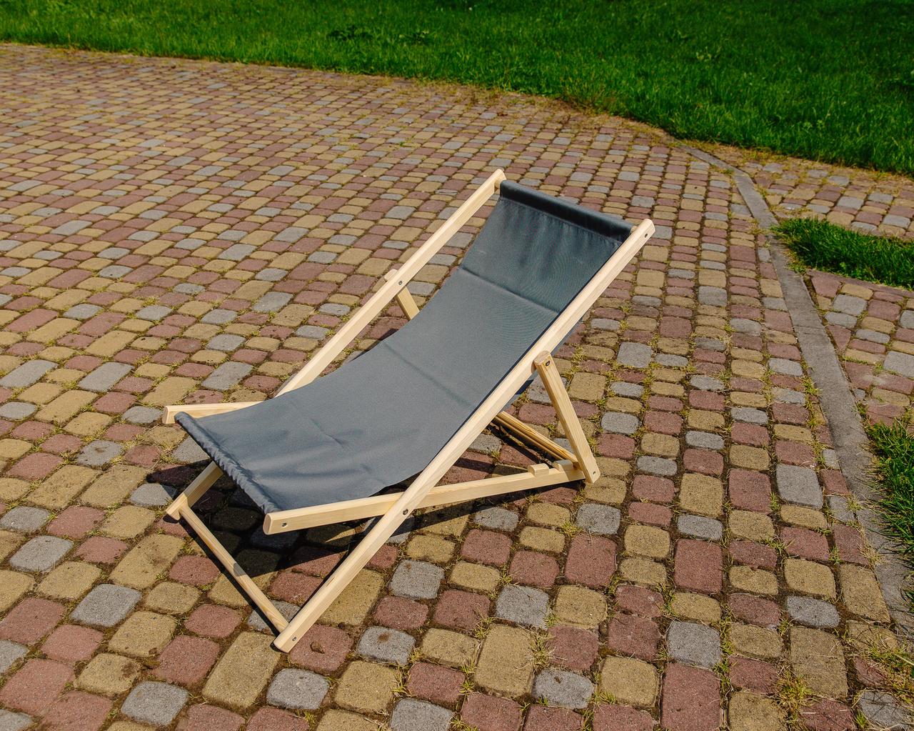 Шезлонг для дачи тканевый XRmaster Графитовый (КШ-022)