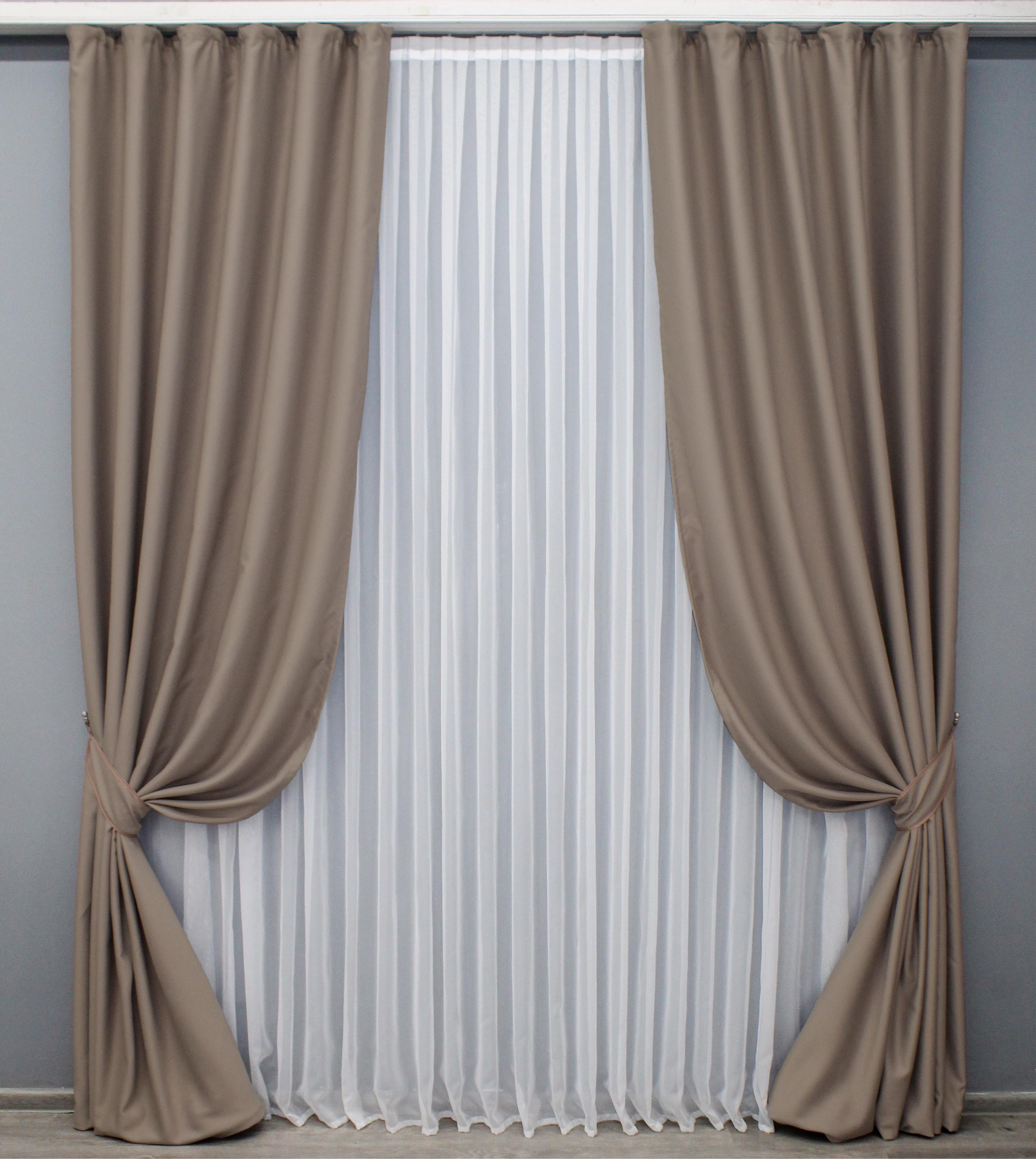 Комплект готовых штор VR-Textil Блэкаут Midnight №1674ш 100х295 см 2 шт. Капучино (31-776)