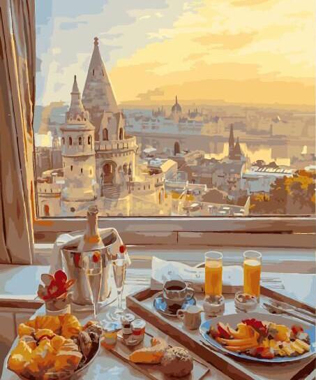 Картина по номерам Brushme Завтрак с видом на старый город (GX29263)