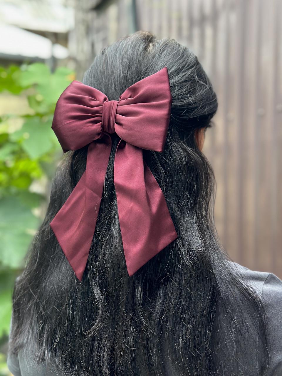 Заколка-бант для волос Армани из шелка Бордовый (2669209151)