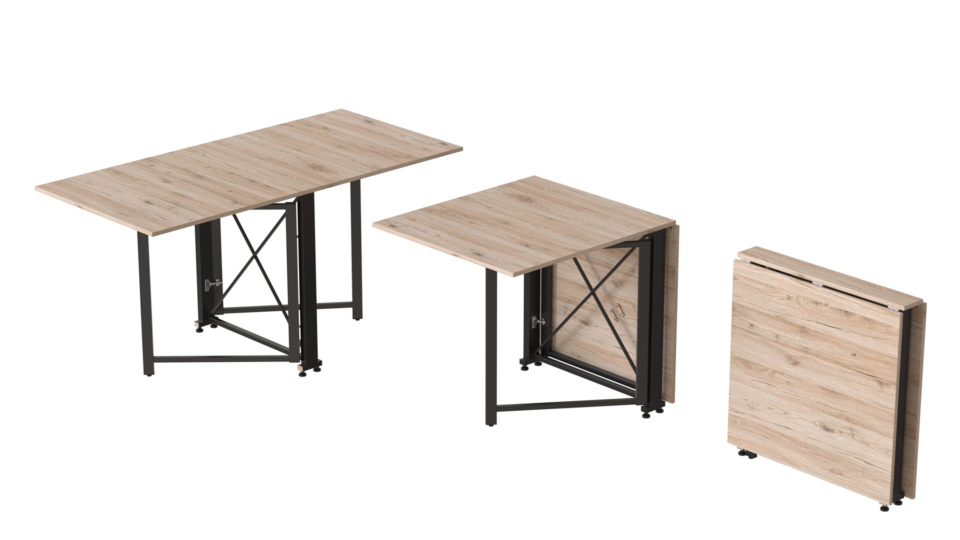 Стол-книжка трансформер Ferrum-decor Orion 2 металл/ДСП 16 мм 750x1520x730 мм Черный/Дуб Сан-Марино (ORI202) - фото 3 Стол-книжка трансформер Ferrum-decor Orion 2 металл/ДСП 16 мм 750x1520x730 мм Черный/Дуб Сан-Марино (ORI202) - фото 3