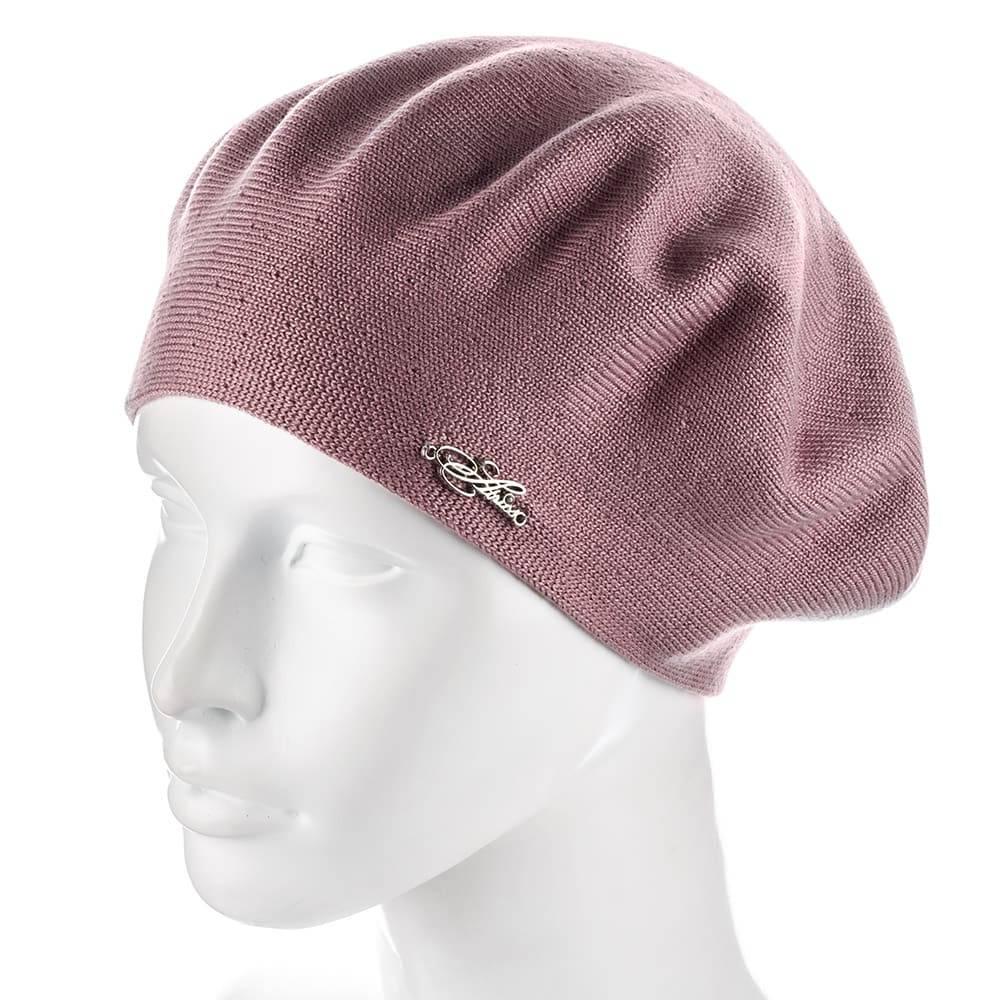 Берет женский Actrics WH796 двойной тонкой вязки из вискозы L р. 57-58 Темно-пудровый