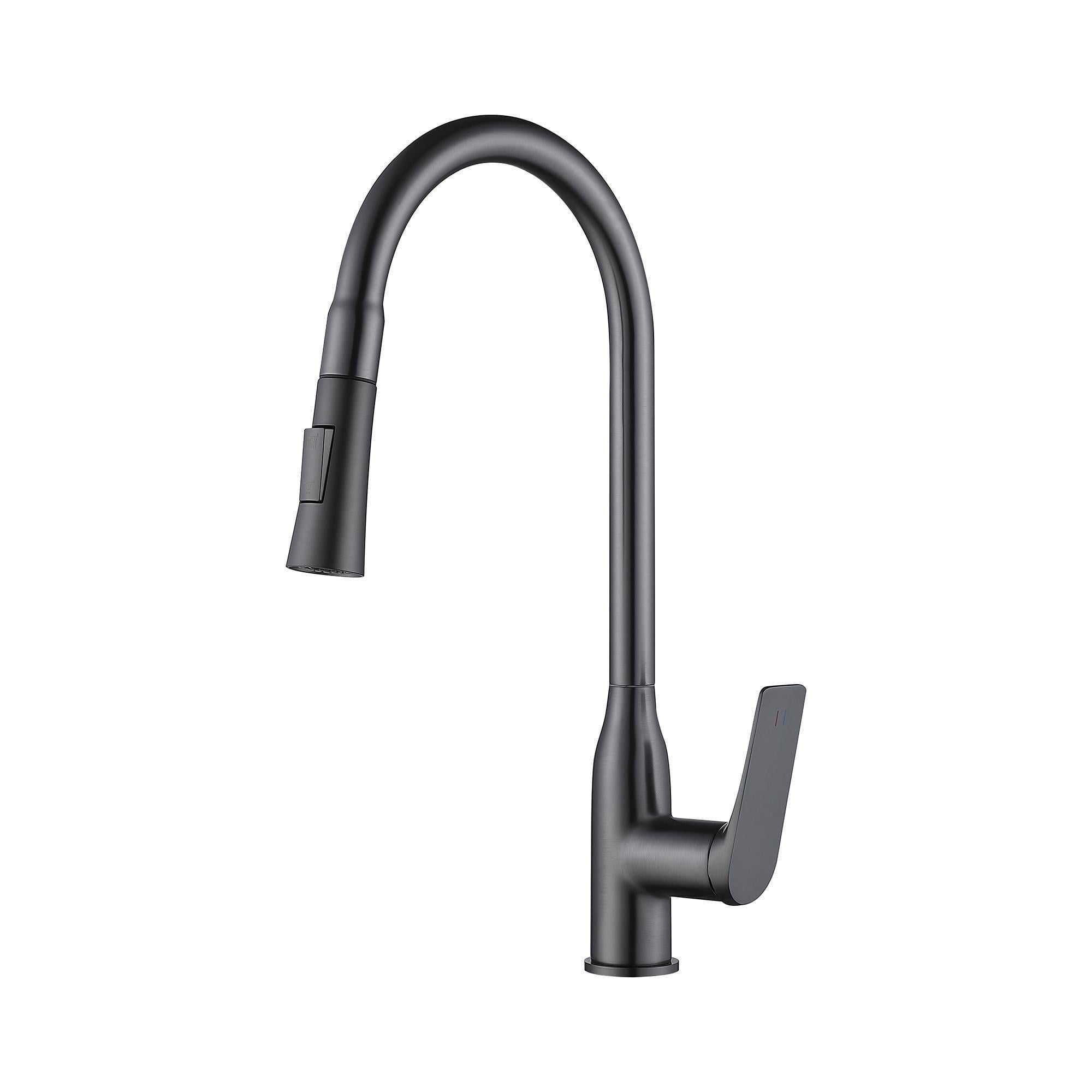 Смеситель для кухни Qtap Vlasta New с выдвижным изливом QTVLA344GMB45647 Gunmetal Black PVD (SD00051771)