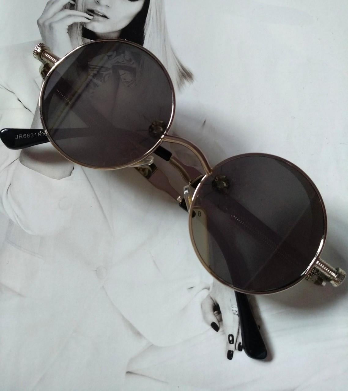 Очки круглые тишейды с шорами Серебрянный