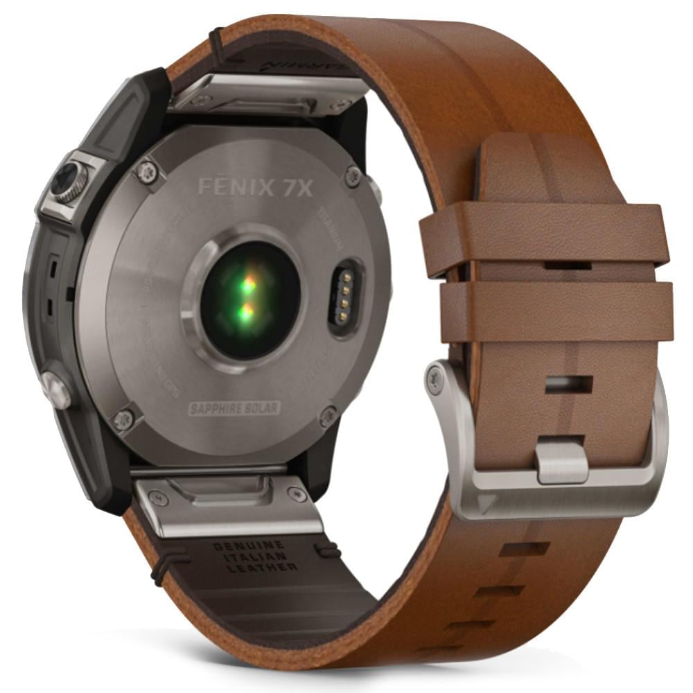 Смарт-часы Garmin fenix 7X Sapphire Solar Titanium with Chestnut Leather Band (010-02541-19) - фото 7