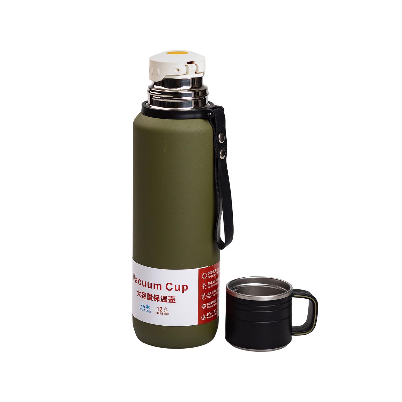 Термос High Bottle із заварником та фліп кришкою 1 л Зелений - фото 4