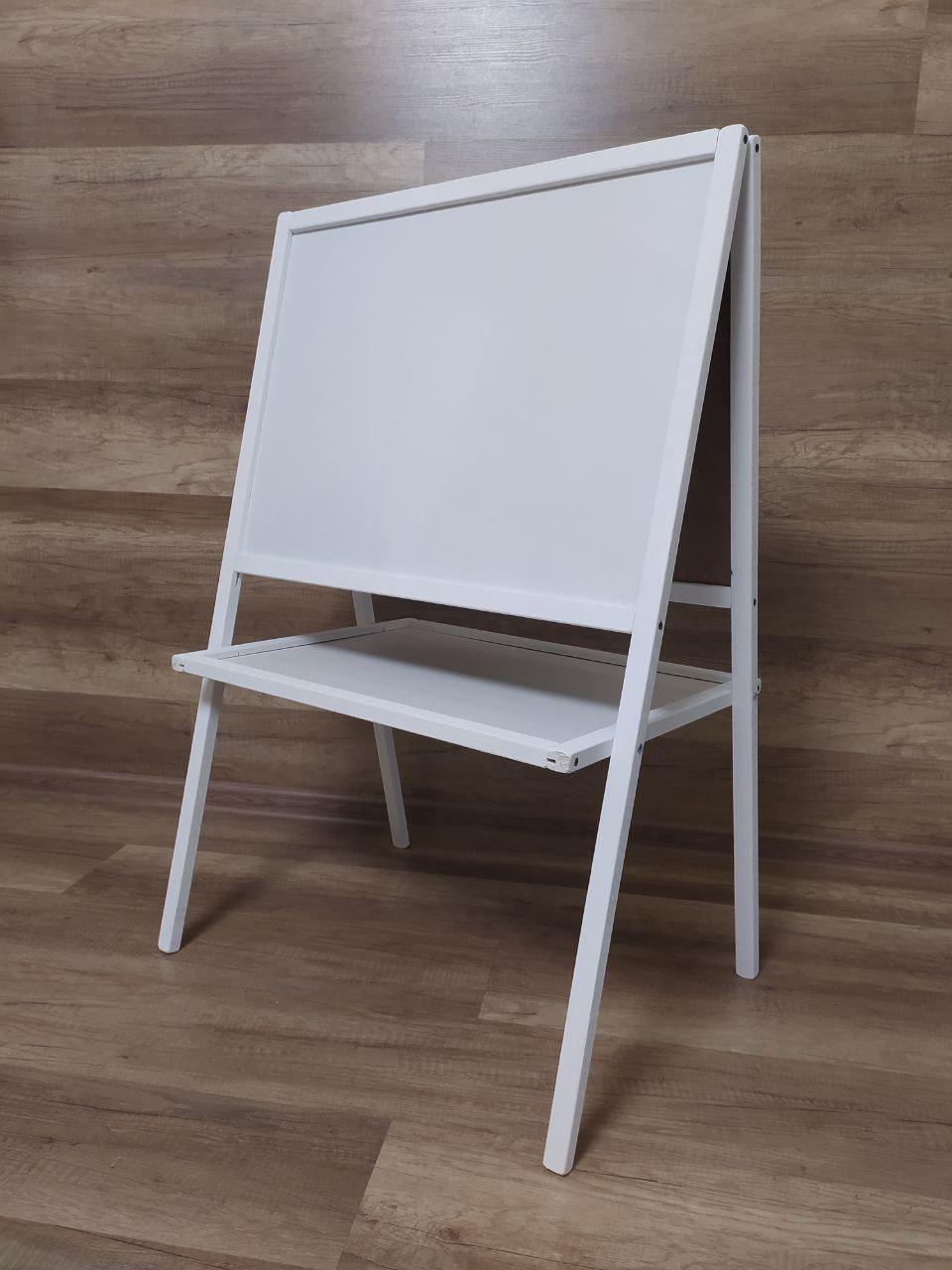 Мольберт магнитный деревянный двухсторонний 3в1 65х48 см Белый (МРК1) - фото 2 Мольберт магнитный деревянный двухсторонний 3в1 65х48 см Белый (МРК1) - фото 2