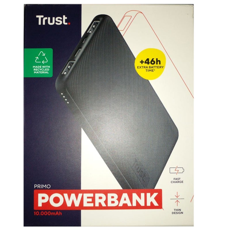 Повербанк Trust Primo Eco 24678 портативный 10000 mAh Black (13466032) - фото 4