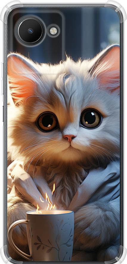 Чохол на Realme C30 Білий кіт (5646sp-2700-42517)