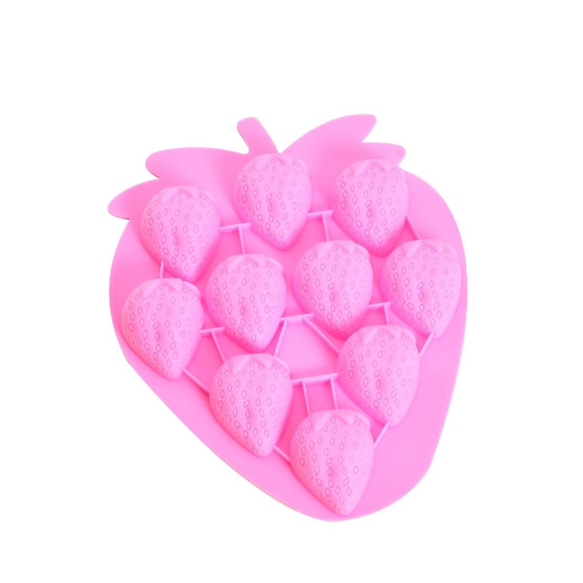 Форма силиконовая для выпечки Клубника 6947 18.5х16х2 см Розовый (4361991)