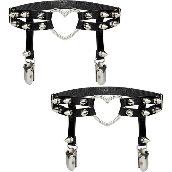 Підв'язки для панчіх на ноги з шипами та серцем 2 шт. (K001132)