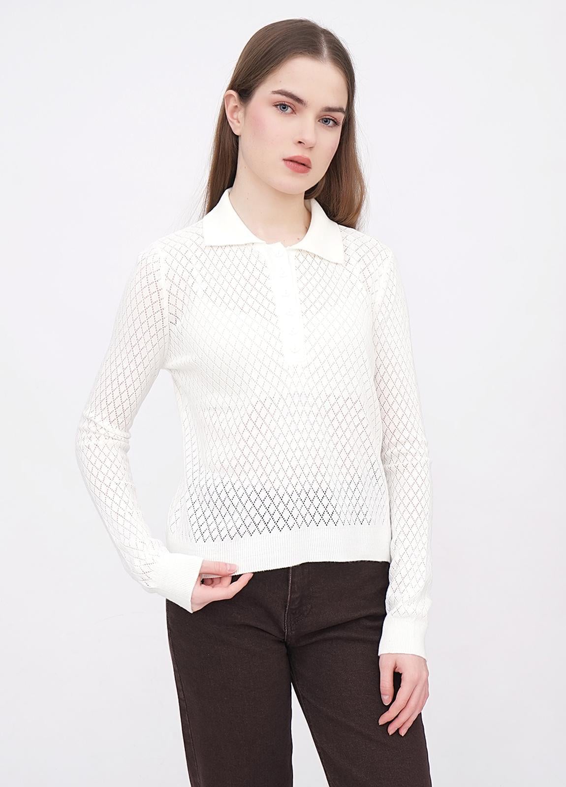 Джемпер жіночий прямий EQUILIBRI W345_029_000 one size Білий