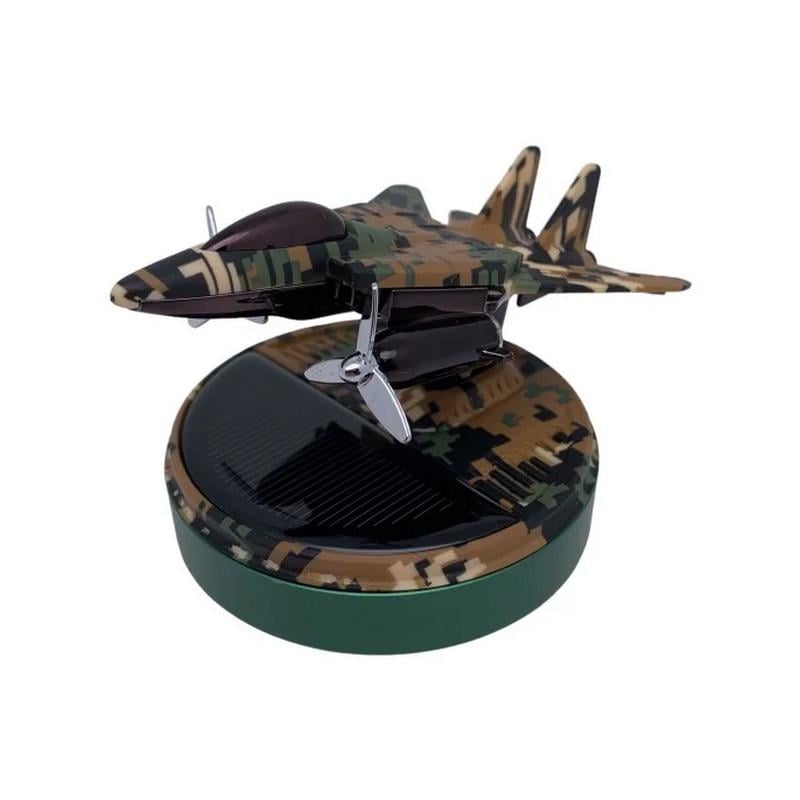 Ароматизатор автомобильный Самолет-истребитель на солнечной батарее в подарочной упаковке Камуфляжный/Зеленый (4544-Leader)