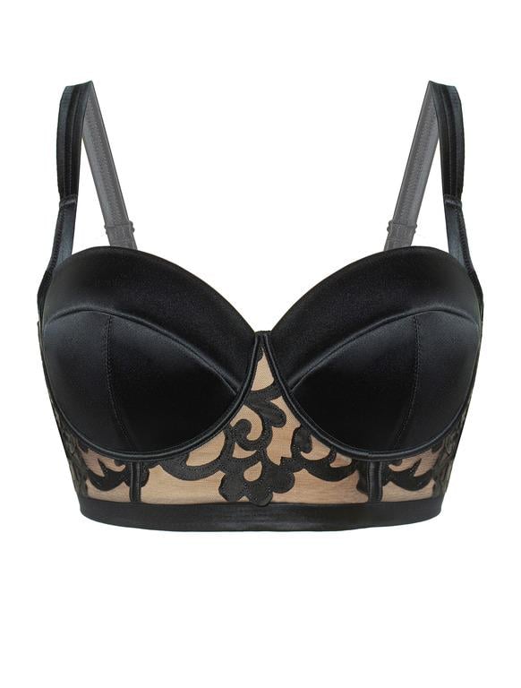 Бюстгальтер бюстьє Gracija-Rim 75C Чорний/Кава з молоком (11800)