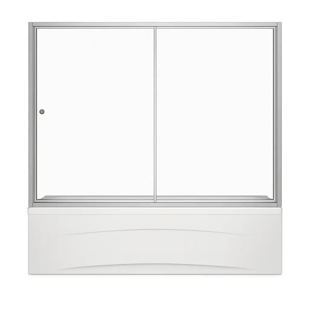 Штора для ванної KO&PO 150 W-2 двохсекційна розсувна прозоре скло 150х150 см