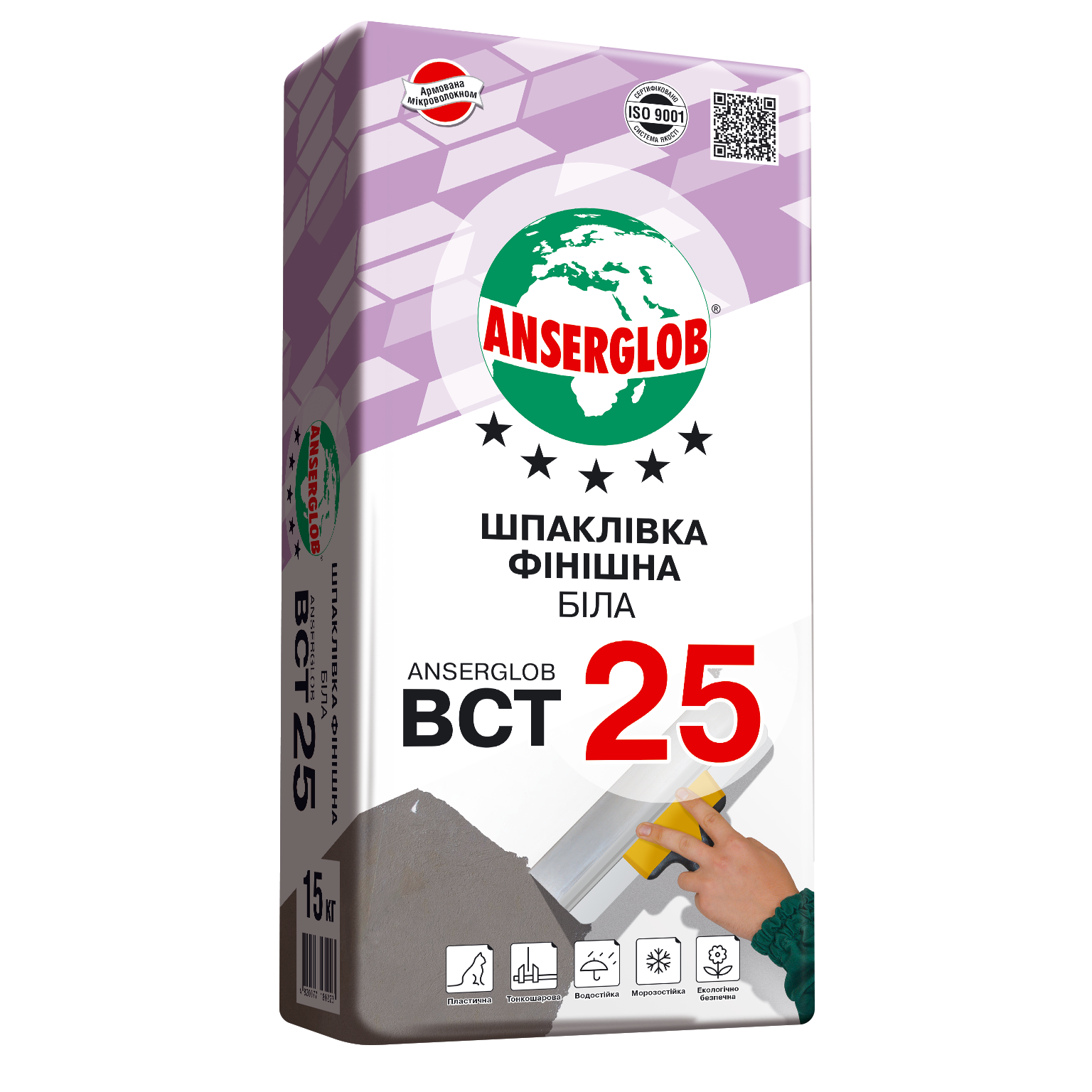 Шпаклівка фінішна Anserglob BCT 25 15 кг (271)