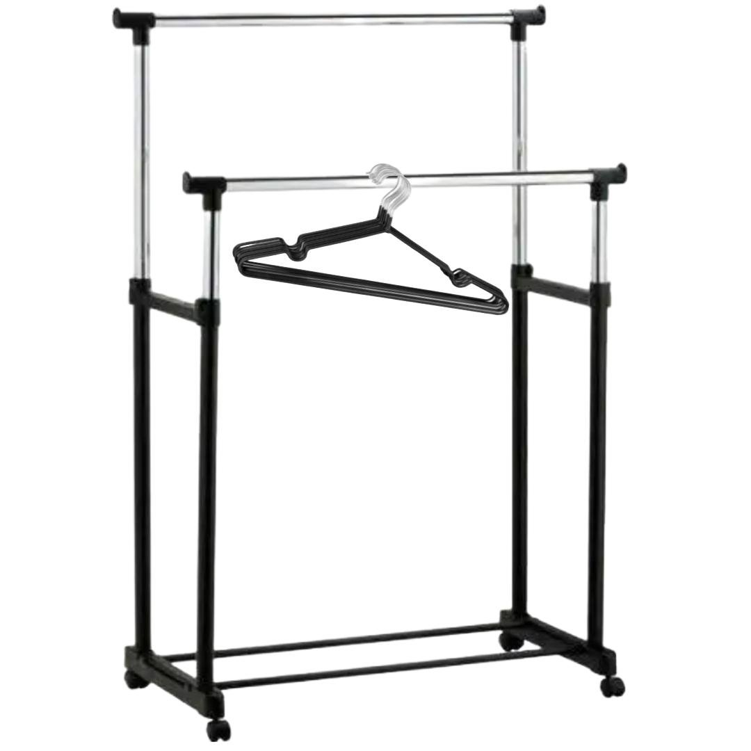 Стойка-вешалка Double Pole для одежды 5 вешалок Black