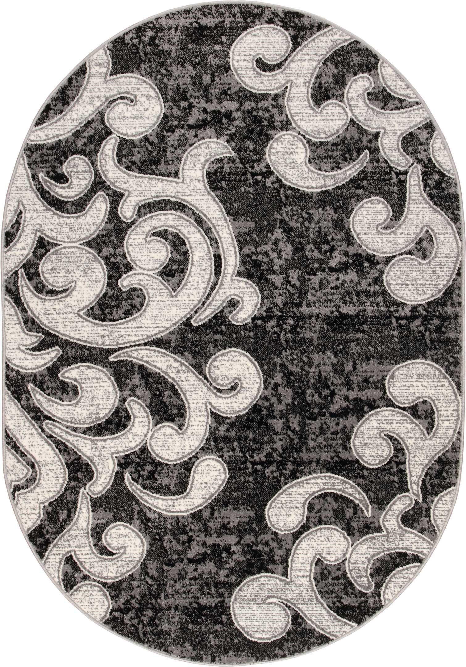 Ковер Karat Cappuccino 16028/610 1,6x2,3 м овальный Серый (00-00008355)