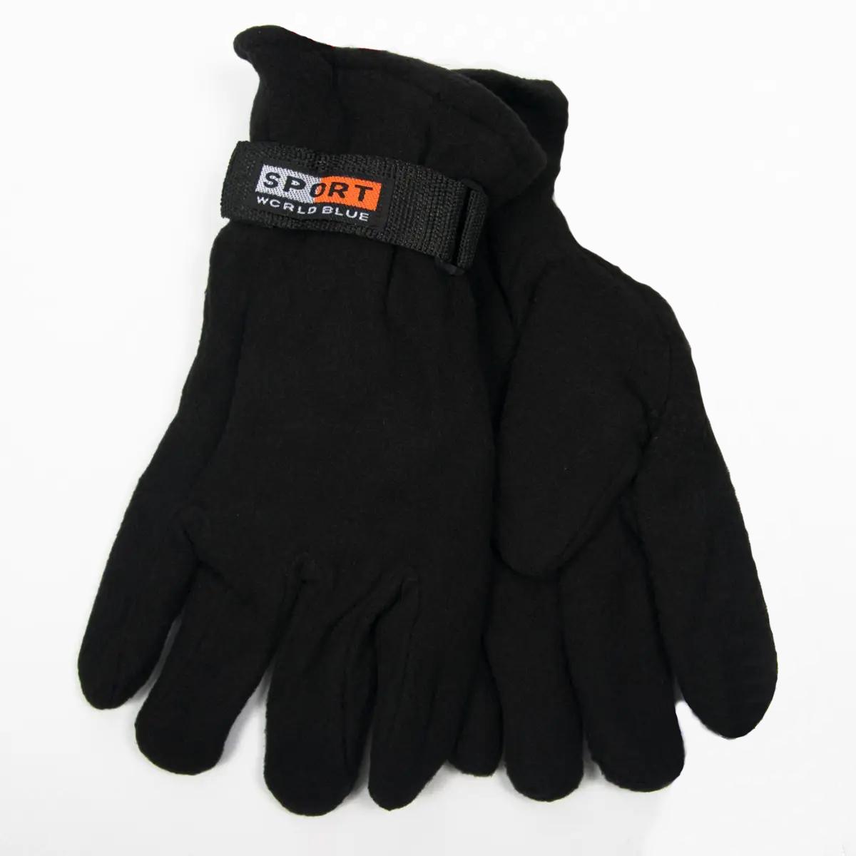 Мужские флисовые двойные перчатки №16-6-2 размер универсальный Черный (DR007718)