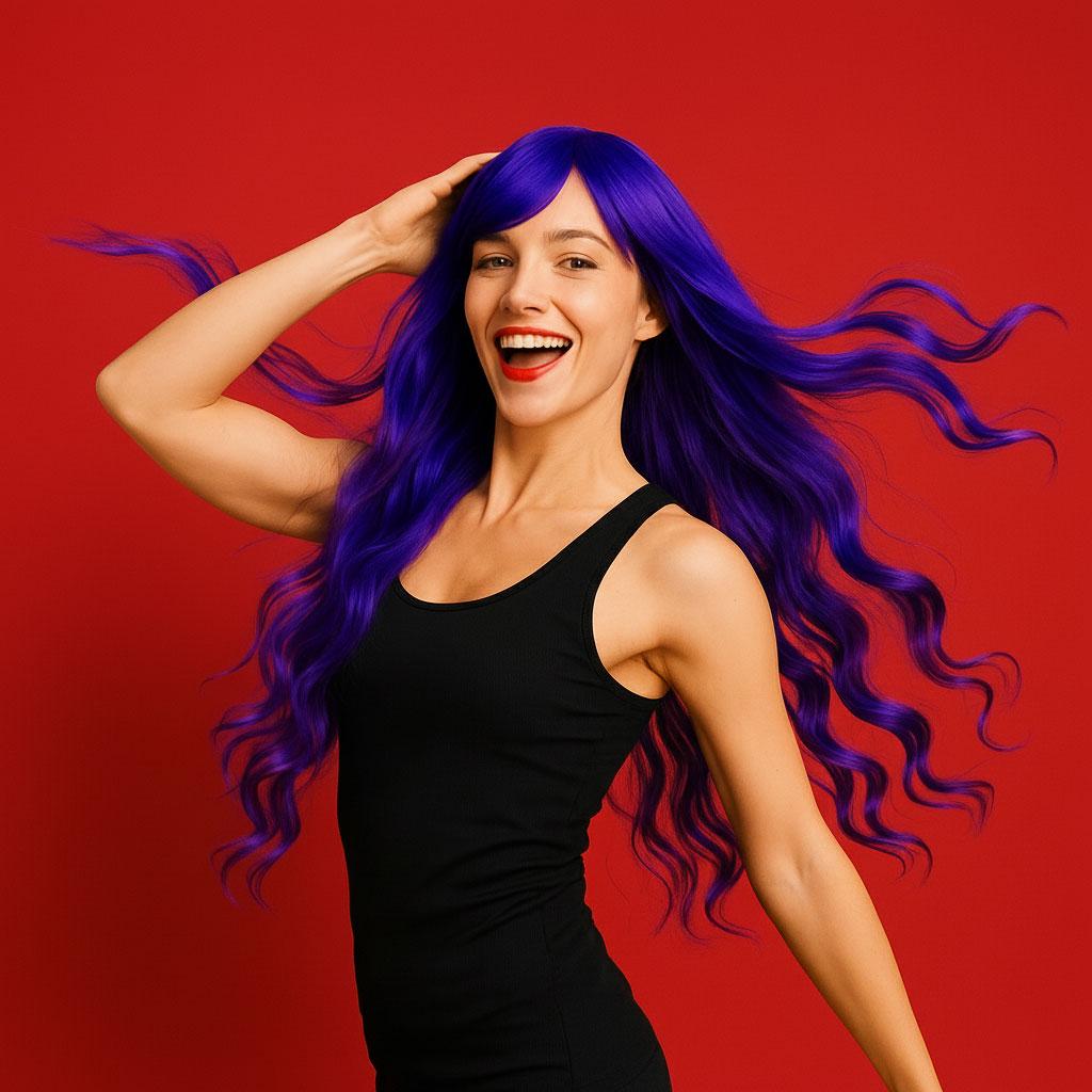 Перука хвиляста фентезі косплей канекалон термостійкий 80 см Фіолетовий (K0710-7)