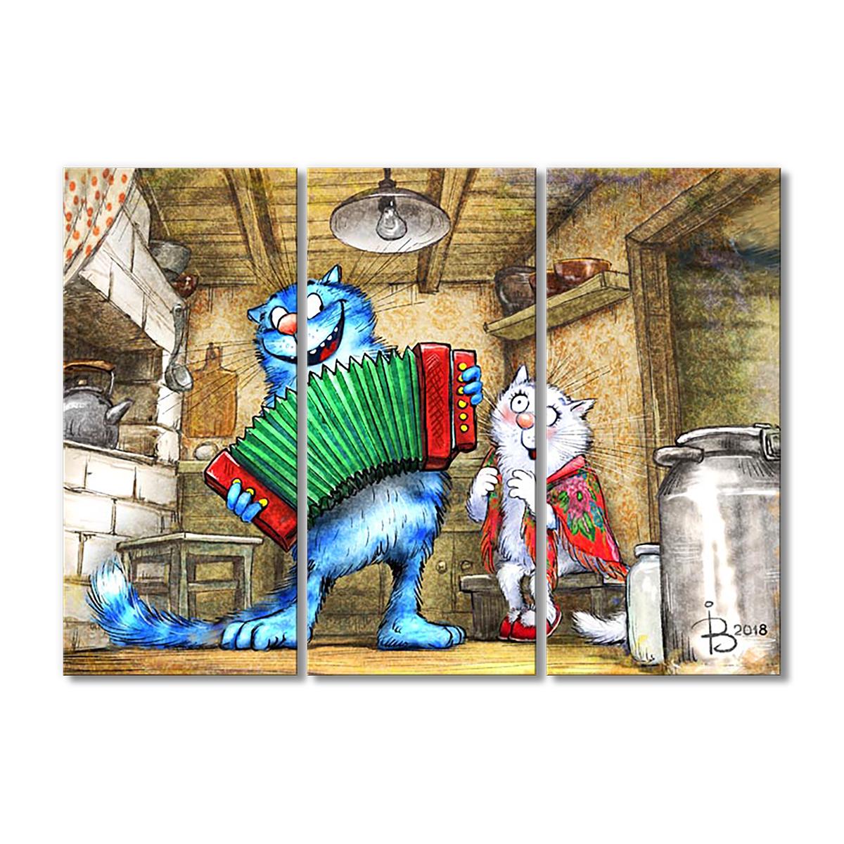 Модульная картина Играй гармонь 3 модуля общий размер 90x135 см (_rinaz_20181634009)