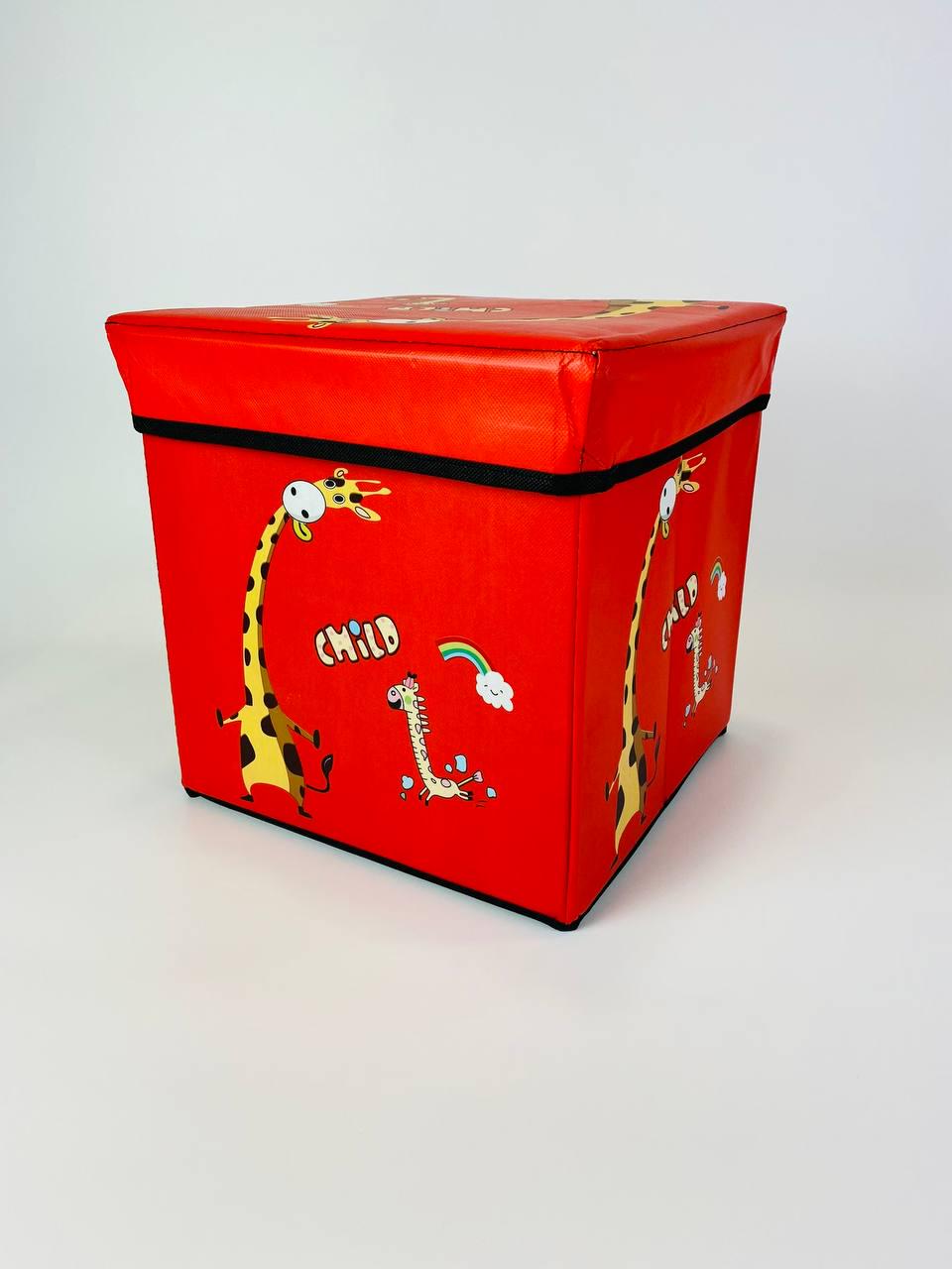 Корзина для игрушек Жираф 30x30x30 см Красный