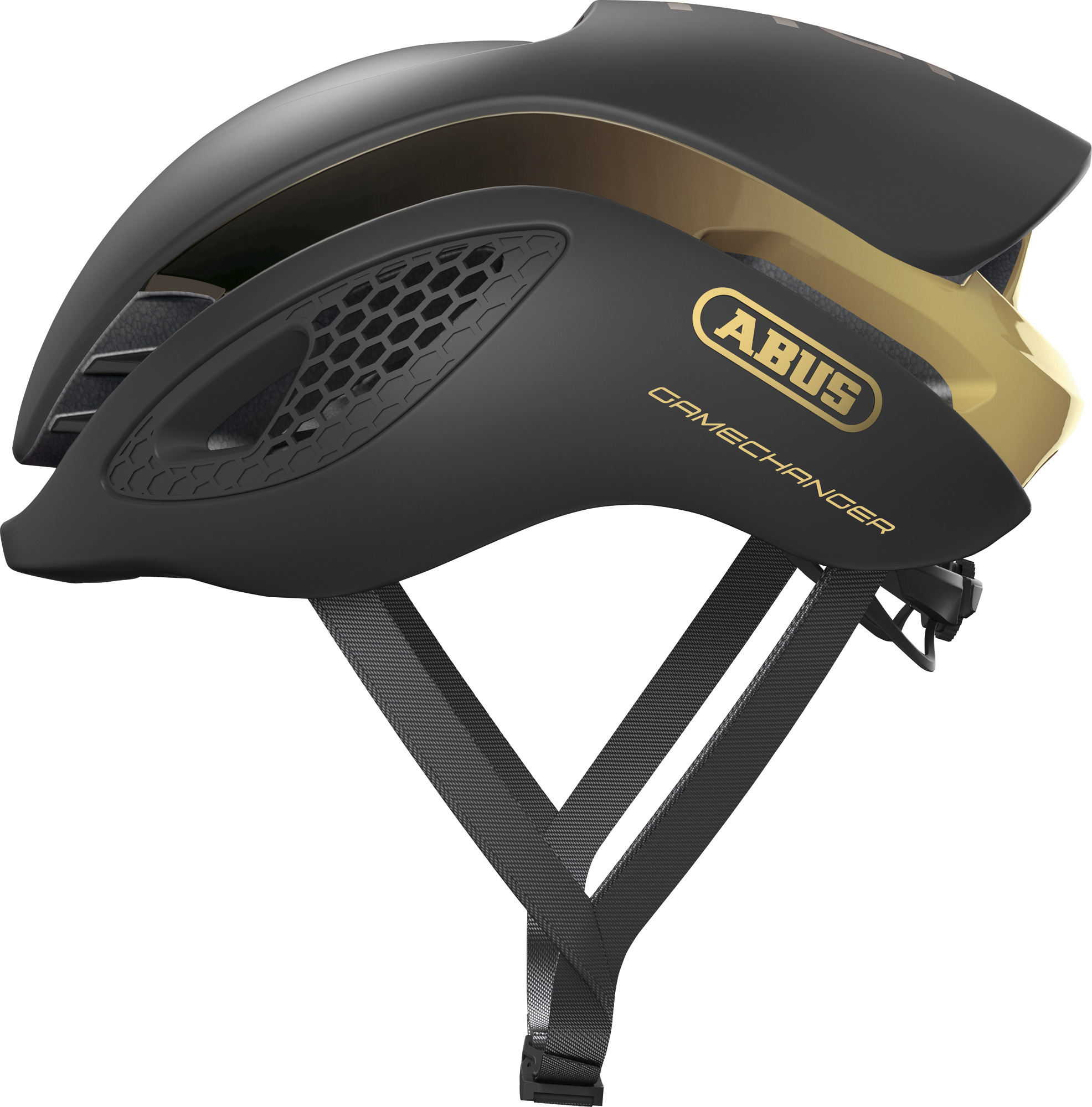 Шолом велосипедний ABUS GAMECHANGER M 52-58 Black Gold (867835)