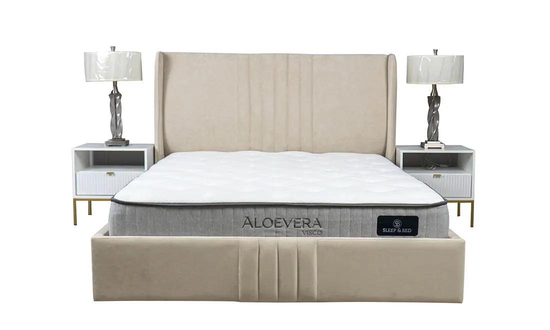 Ліжко Лагуна 1,8 з підйомним механізмом Бежевий