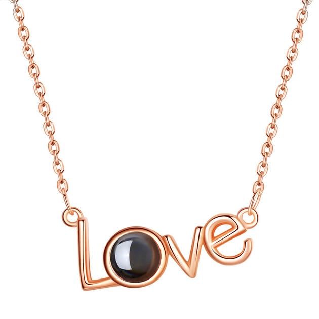 Кулон кохання з проекцією I love You 100 мовами світу Золотий (VEN326)