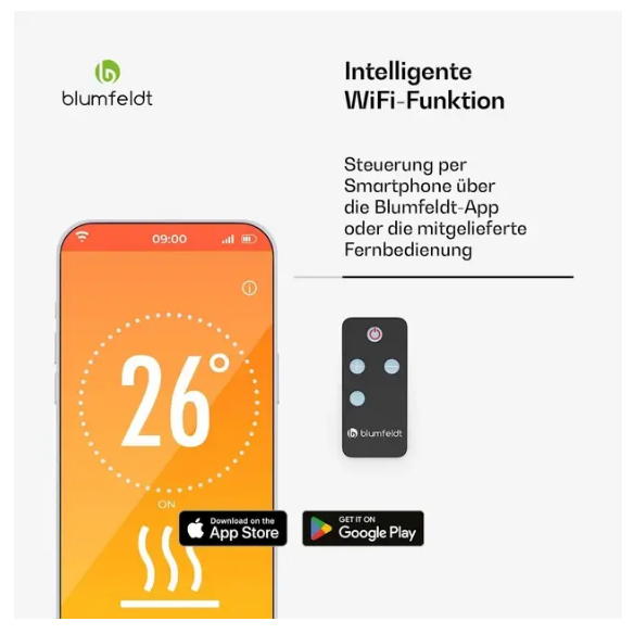 Інфрачервоний обігрівач Blumfeldt Gold Bar Slim розумний терасний/для дому 2000 Вт (10046346) - фото 5 Інфрачервоний обігрівач Blumfeldt Gold Bar Slim розумний терасний/для дому 2000 Вт (10046346) - фото 5