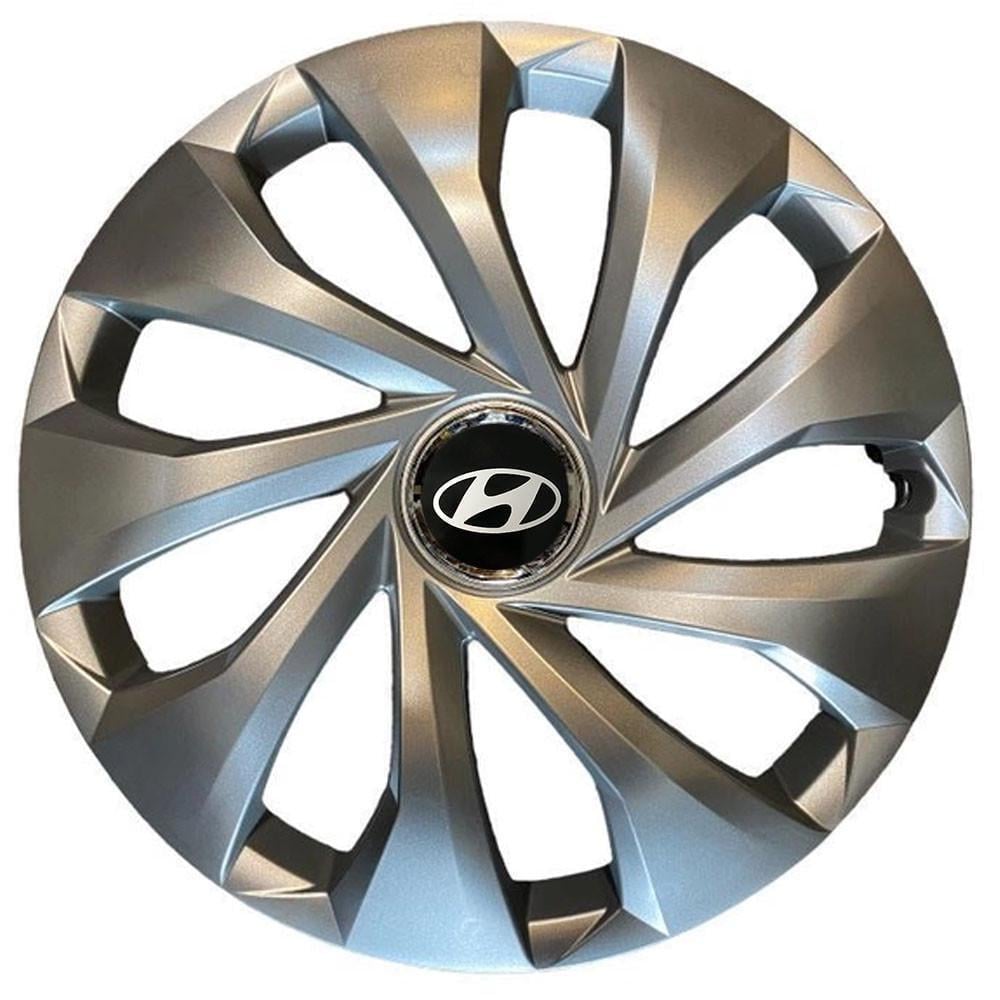 Ковпаки SJS 227 з логотипом Hyundai 4 шт. R14 Срібний (2654555799)