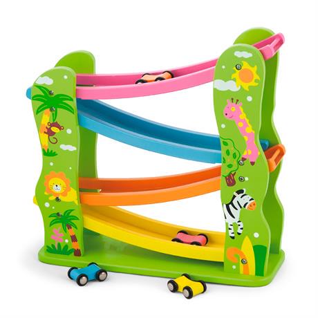 Деревянный автотрек Viga Toys с машинками