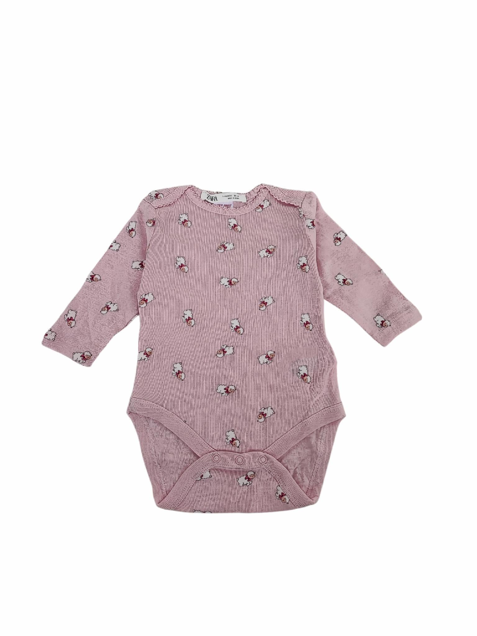 Боди детское для новорожденной девочки Zara 80 см Розовый (25120909D2)