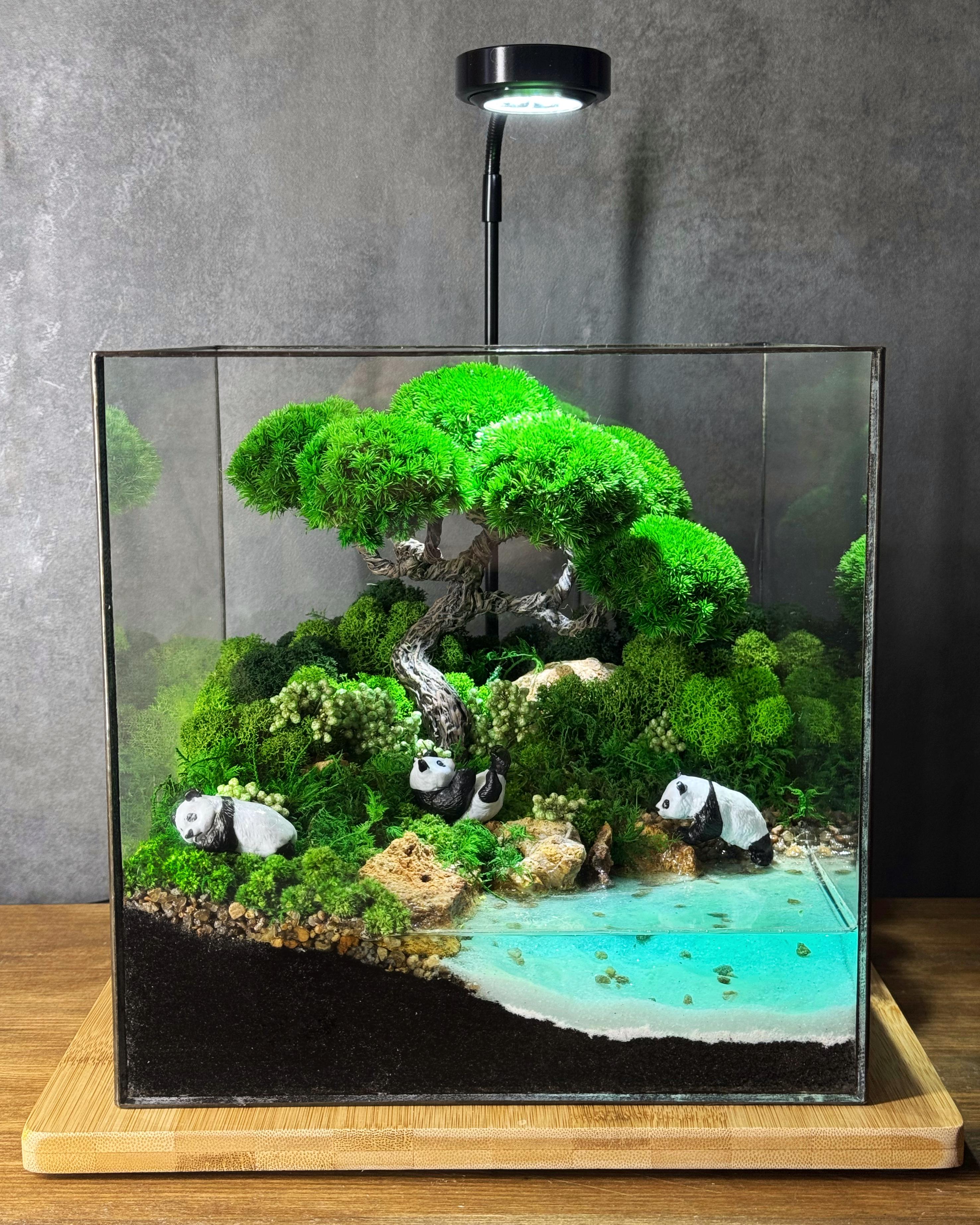 Флораріум Савана з лампою та фігурками тварин 22 см Флораріум Савана з лампою та фігурками тварин 22 см