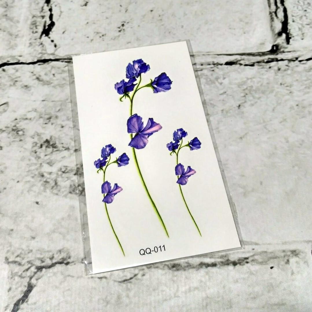 Тату временное Цветы лист 6x10.5 см (QQ-011)