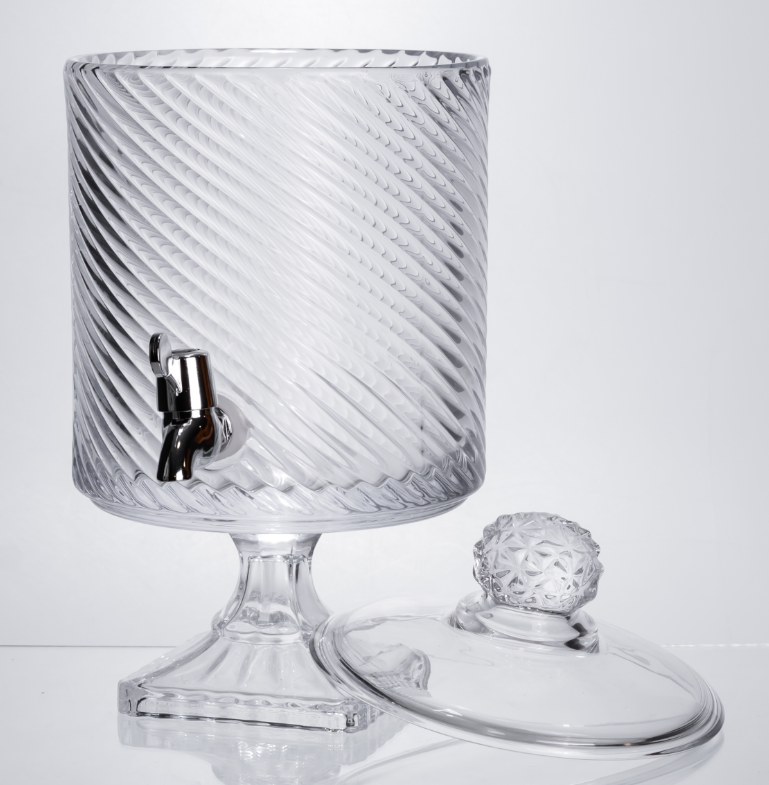 Лимонадница на ножке с краном стеклянная 4,5 л Прозрачный - фото 3