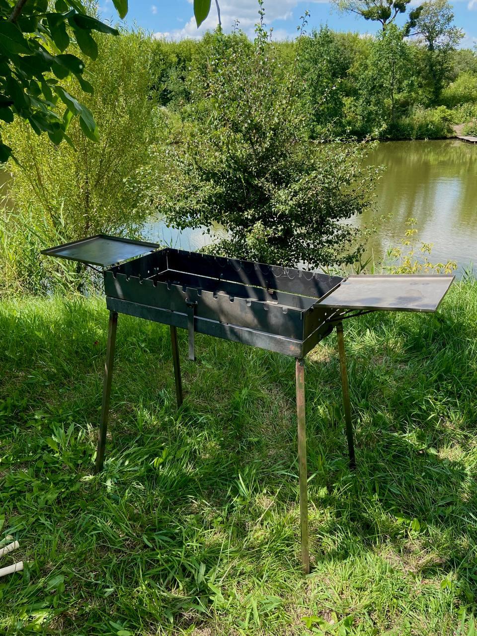 Мангал-валіза з двома столиками 3 мм на 9 шампурів - фото 8