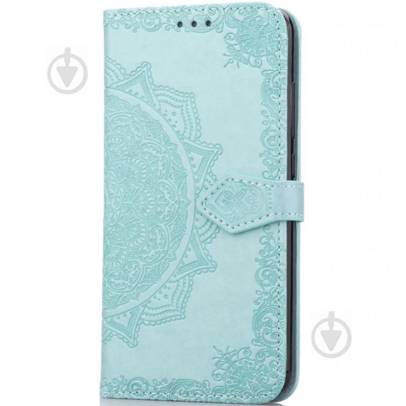 Кожаный чехол-книжка Epik Art Case с визитницей для Xiaomi Redmi 7A Бирюзовый (708939)