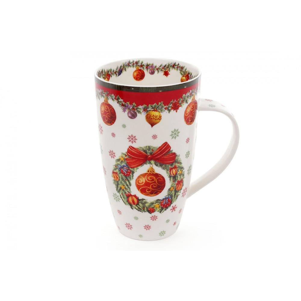Кружка фарфоровая Рождественский орнамент 600 мл (498-213)