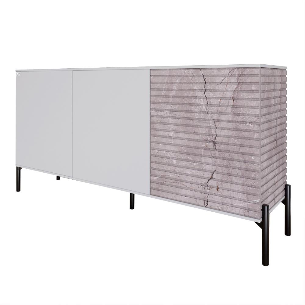 Комод закрытый в гостиную Lion Грей на черных металлических ножках 154x38x76,5 см Нимфея Альба /Камень (000-000-2151) - фото 2 Комод закрытый в гостиную Lion Грей на черных металлических ножках 154x38x76,5 см Нимфея Альба /Камень (000-000-2151) - фото 2