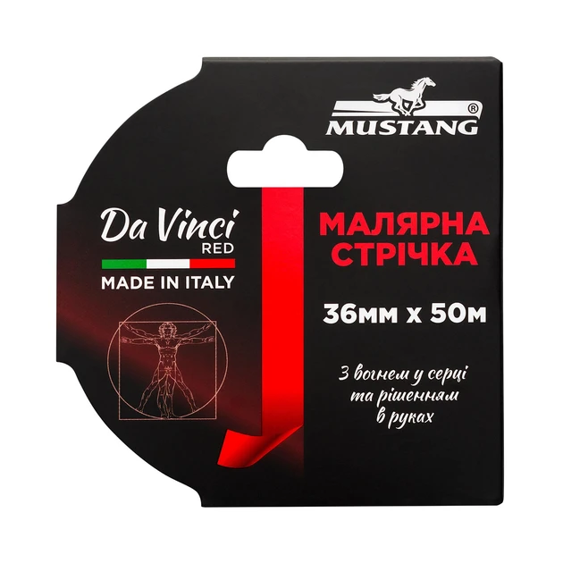 Малярная лента Mustang Da Vinci Red рисовая 36 мм х 50 м Красный - фото 3 Малярная лента Mustang Da Vinci Red рисовая 36 мм х 50 м Красный - фото 3