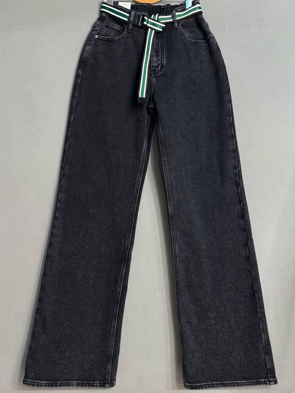 Джинси жіночі Derun 8209-8210 утеплені палаццо на флісі з ременем р. 32 Чорний (5673) - фото 9 Джинси жіночі Derun 8209-8210 утеплені палаццо на флісі з ременем р. 32 Чорний (5673) - фото 9