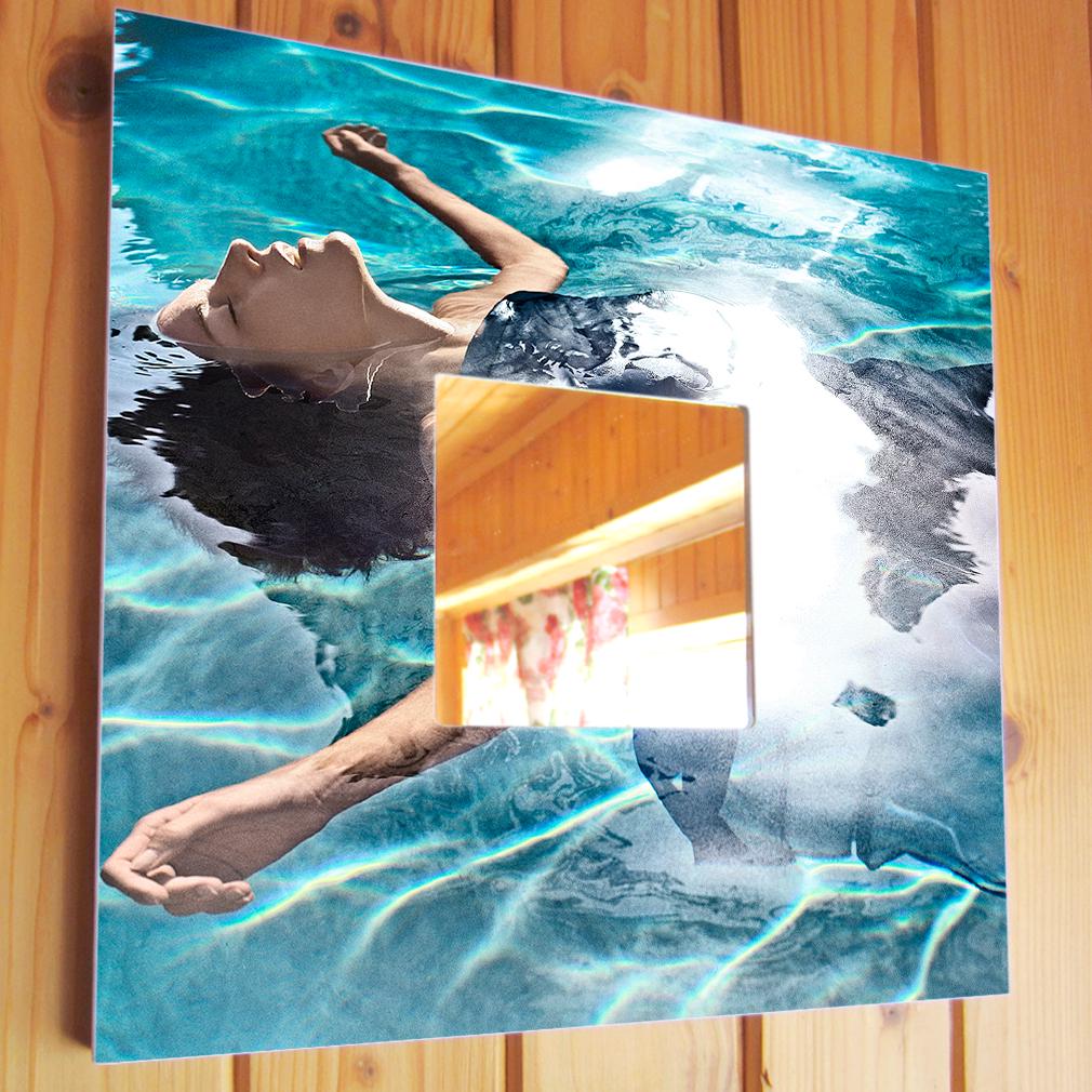 Зеркало декоративное Девушка русалка 260х260 мм (M00236)