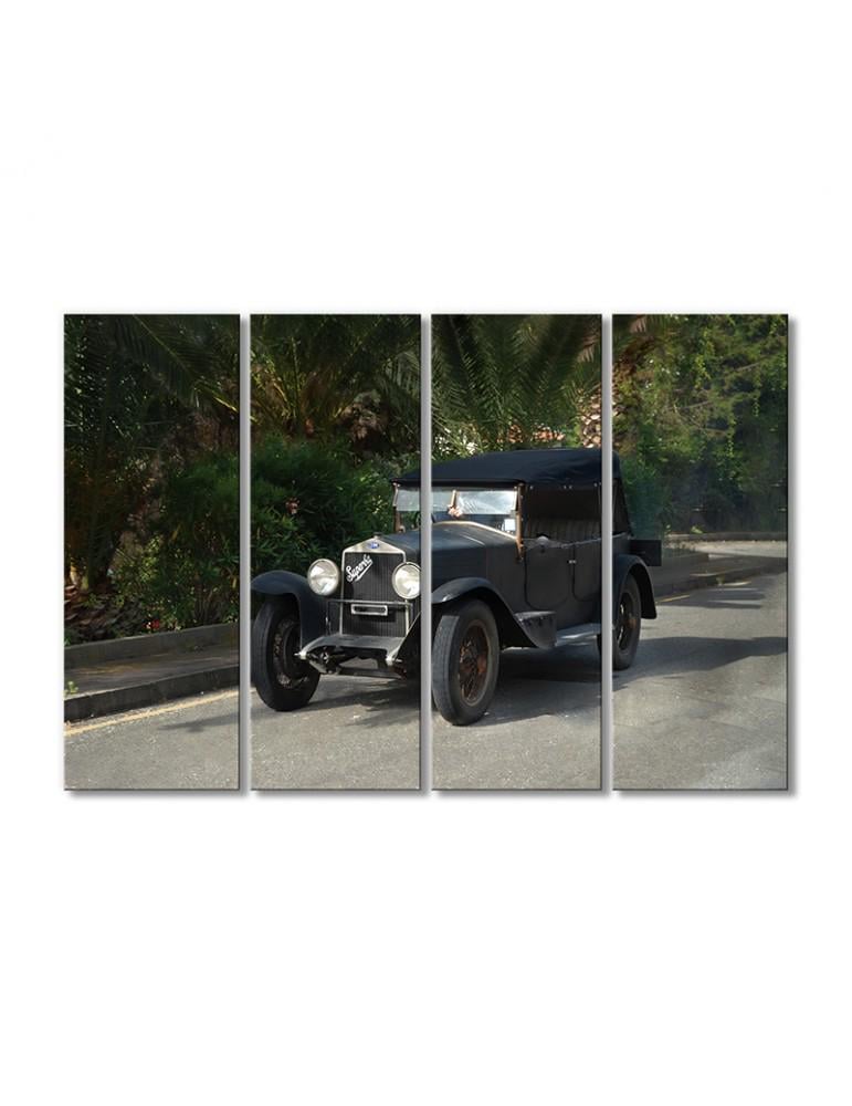 Картина модульная Ретро автомобили черный 665 Суперба Тоурер 4 модуля 90x135 см
