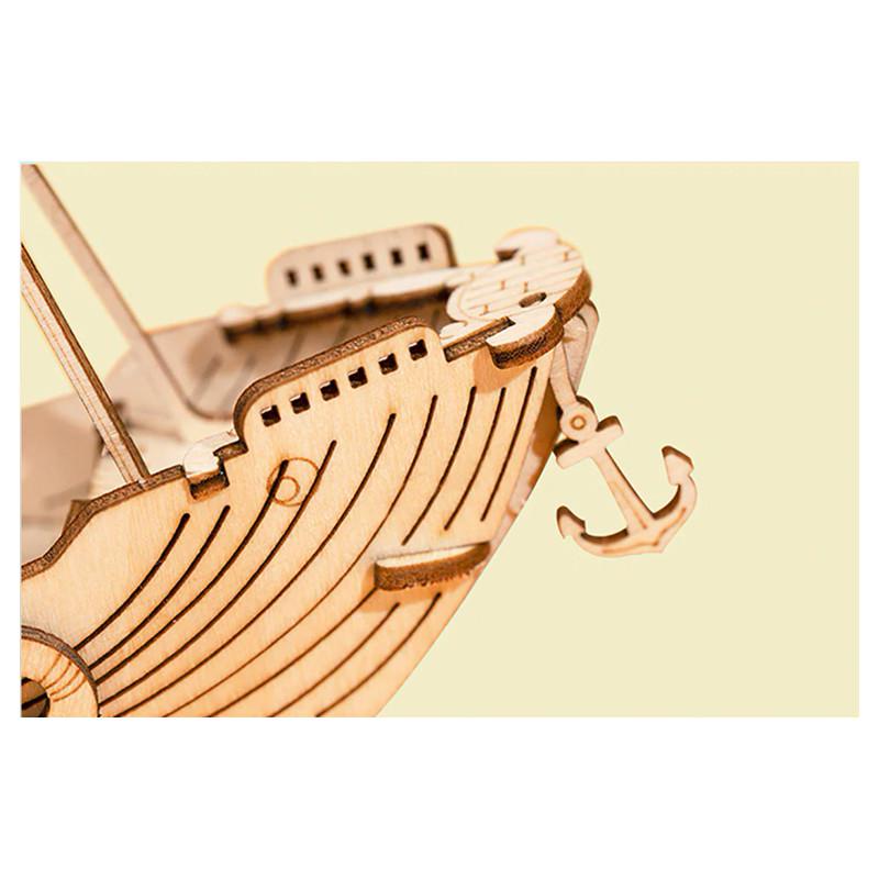 Деревянный 3D конструктор Robotime TG308 Рыбацкая лодка - фото 3 Деревянный 3D конструктор Robotime TG308 Рыбацкая лодка - фото 3