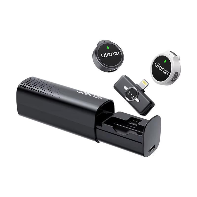 Микрофон для iPhone Ulanzi A21 Lightning круглый с магнитом круглый Черный/Белый (3044770684)